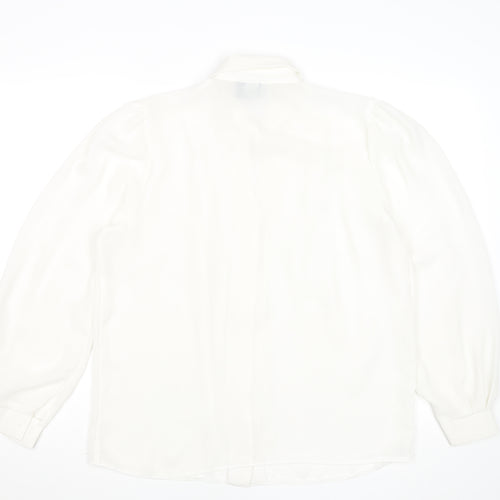 Rafale London Women's Ivory Embroidered Long Sleeve Blouse S