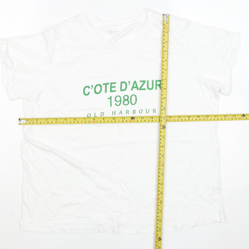 Dunnes Stores Men's White L Graphic Cote D'Azur 1980 T-Shirt