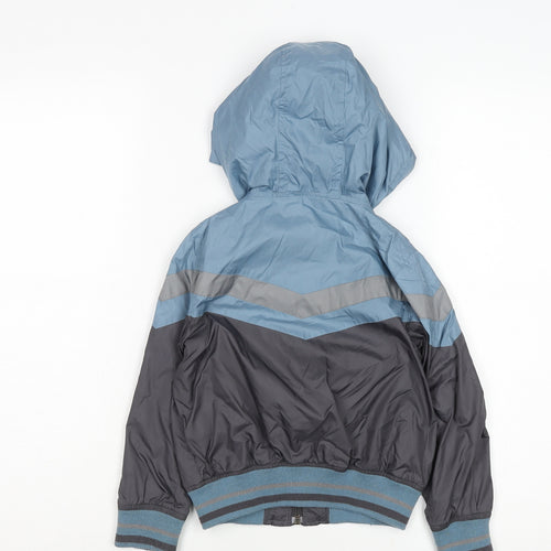 Sports Glory Boys Blue Hooded Windbreaker Jacket 3 Years Nylon Zip Lined