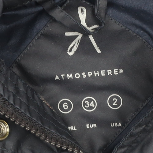 Atmosphere Women’s Black Hooded Parka Jacket Size 6
