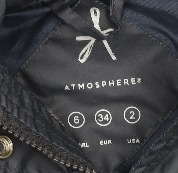 Atmosphere Women’s Black Hooded Parka Jacket Size 6