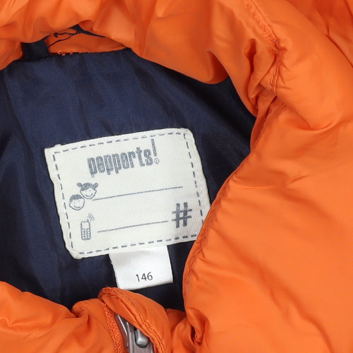 Pepperts Boys Orange Puffer Jacket 11 Years Lightweight Winter Coat