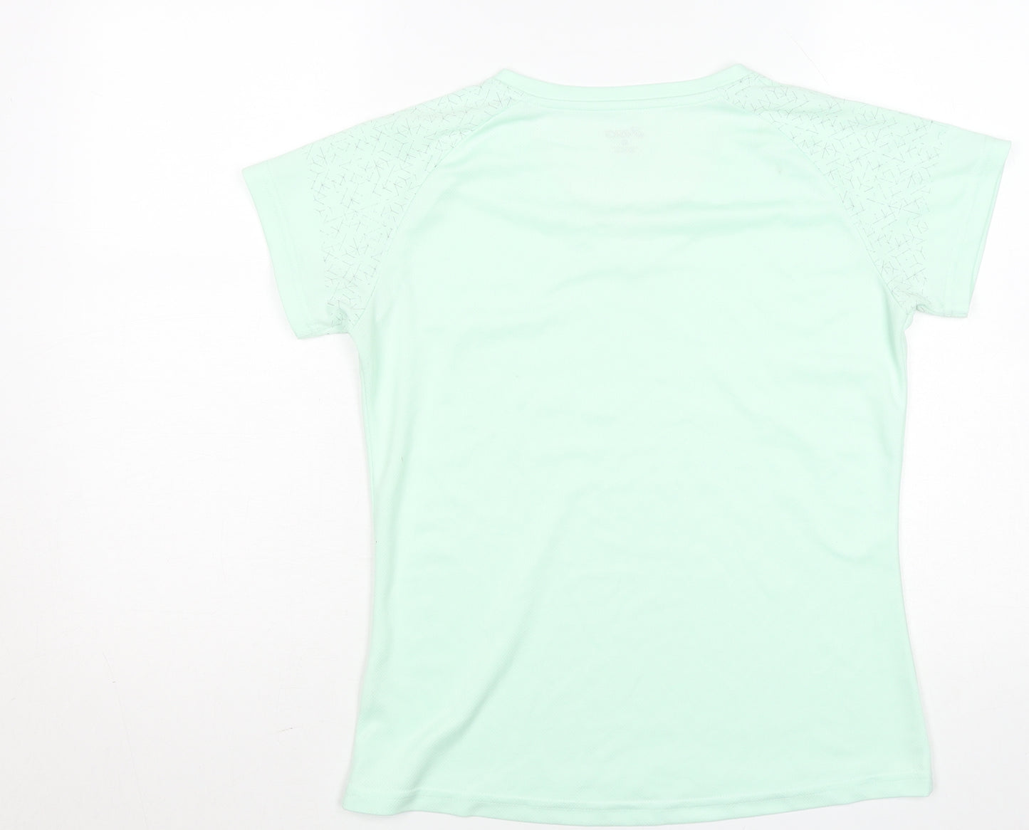 Asics Womens Green V-Neck Short Sleeve Running T-Shirt Size M