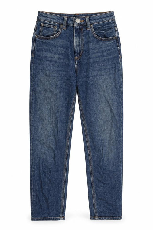 Front view of ASOS boys’ blue denim regular fit straight jeans 24in waist 30in leg