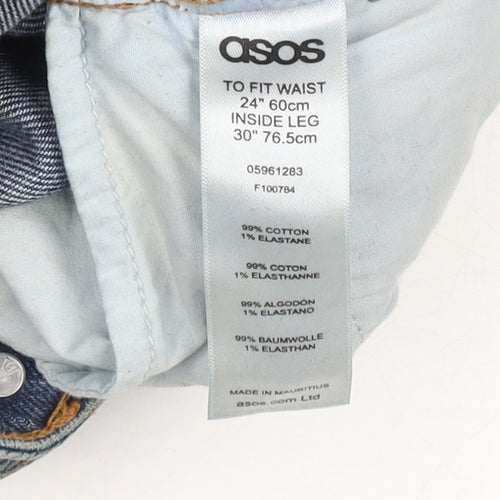 ASOS Boys Blue Denim Regular Fit Straight Jeans 24in Waist 30in Leg