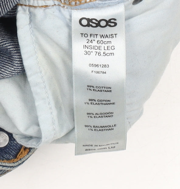 ASOS Boys Blue Denim Regular Fit Straight Jeans 24in Waist 30in Leg