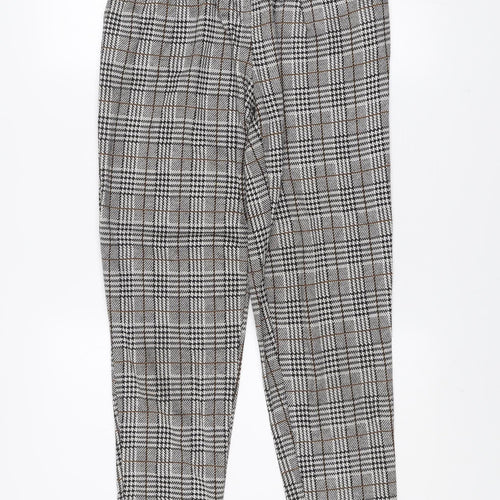 New Look Women’s Grey Check Tapered Trousers Size 8
