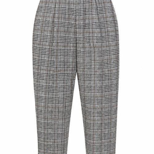 New Look Women’s Grey Check Tapered Trousers Size 8