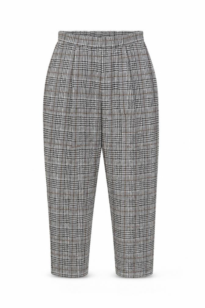 New Look Women’s Grey Check Tapered Trousers Size 8