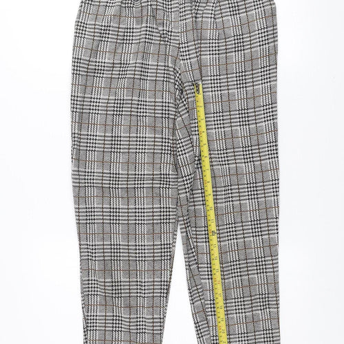 New Look Women’s Grey Check Tapered Trousers Size 8