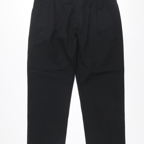 Trojan Men's Black 38 Regular Workwear Pleated Trousers
