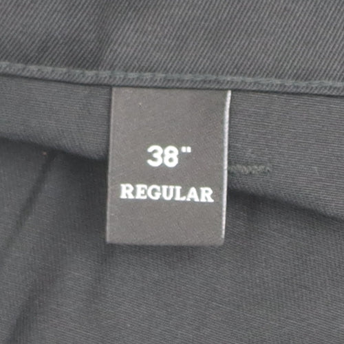 Trojan Men's Black 38 Regular Workwear Pleated Trousers