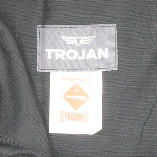 Trojan Men's Black 38 Regular Workwear Pleated Trousers