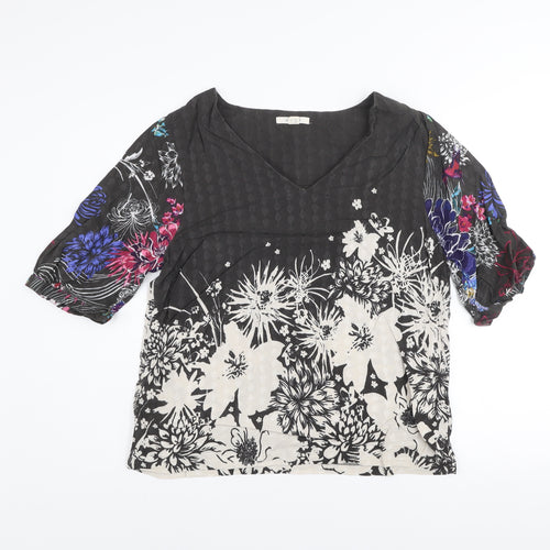 White Stuff Women's Multicoloured Floral Viscose Tunic Blouse UK 12