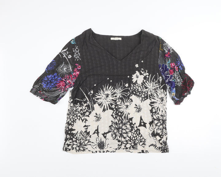 White Stuff Women's Multicoloured Floral Viscose Tunic Blouse UK 12