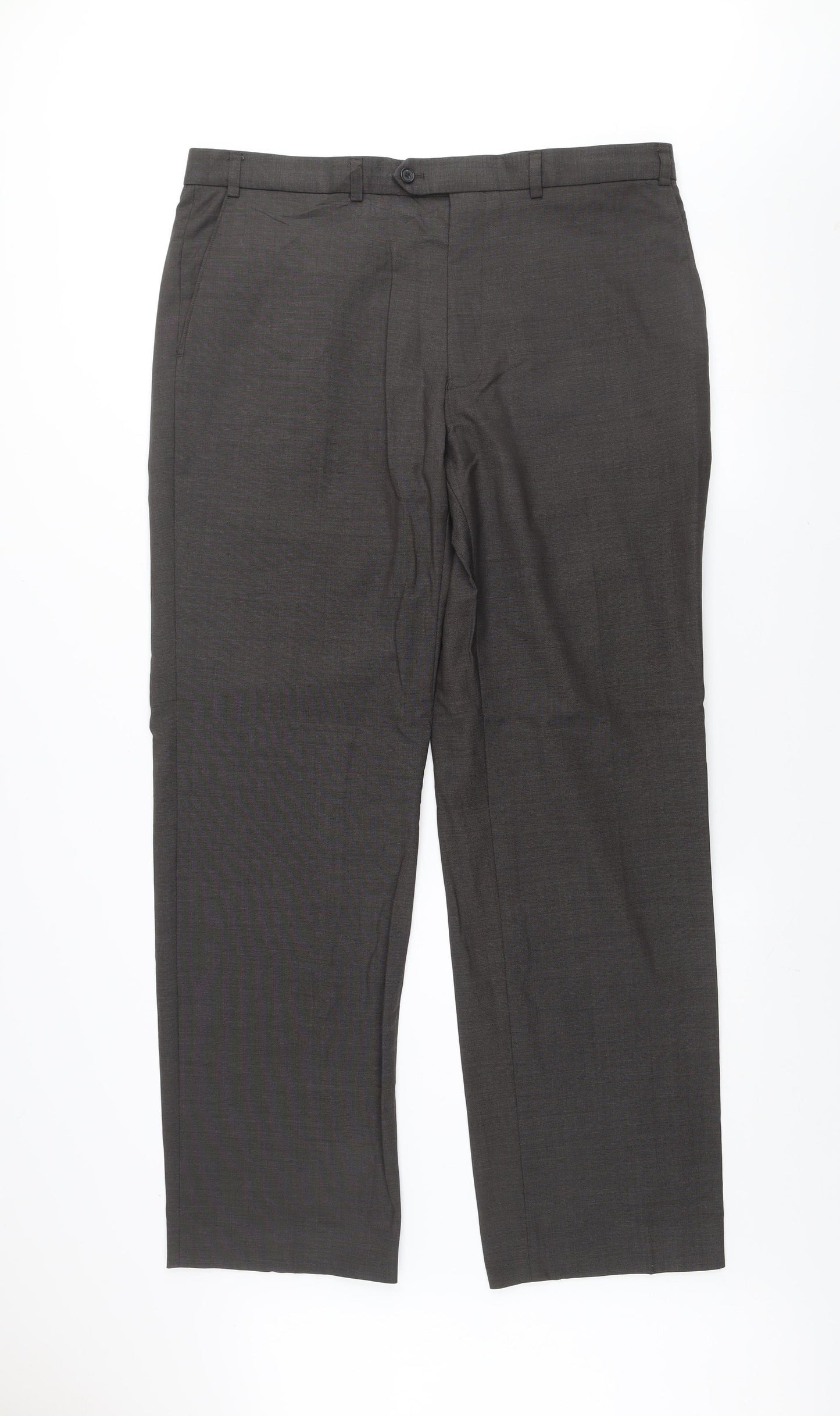 Marks and Spencer Men's Grey 38in Wool Suit Trousers Formal Classic Fit