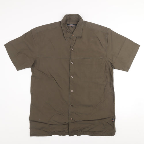 Duke Jeans Men's Green Short Sleeve Cotton Button-Up Shirt Size M