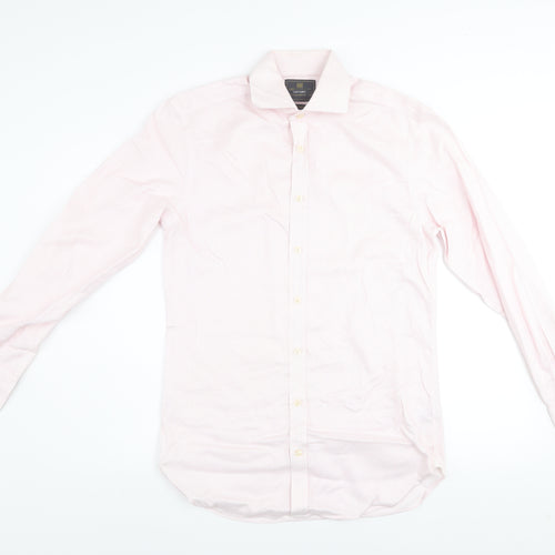 Marks and Spencer Men's Pink Striped Tailored Fit Non-Iron Dress Shirt 14.5in