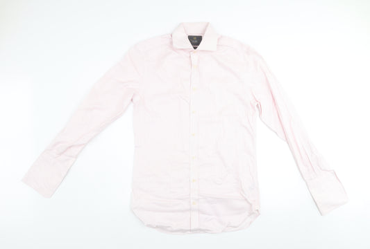 Marks and Spencer Men's Pink Striped Tailored Fit Non-Iron Dress Shirt 14.5in