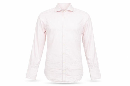 Marks and Spencer Men's Pink Striped Tailored Fit Non-Iron Dress Shirt 14.5in