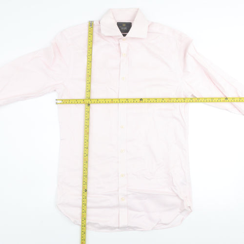Marks and Spencer Men's Pink Striped Tailored Fit Non-Iron Dress Shirt 14.5in
