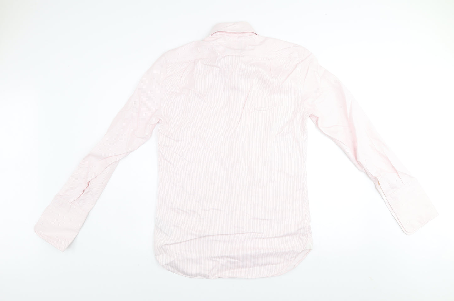 Marks and Spencer Men's Pink Striped Tailored Fit Non-Iron Dress Shirt 14.5in