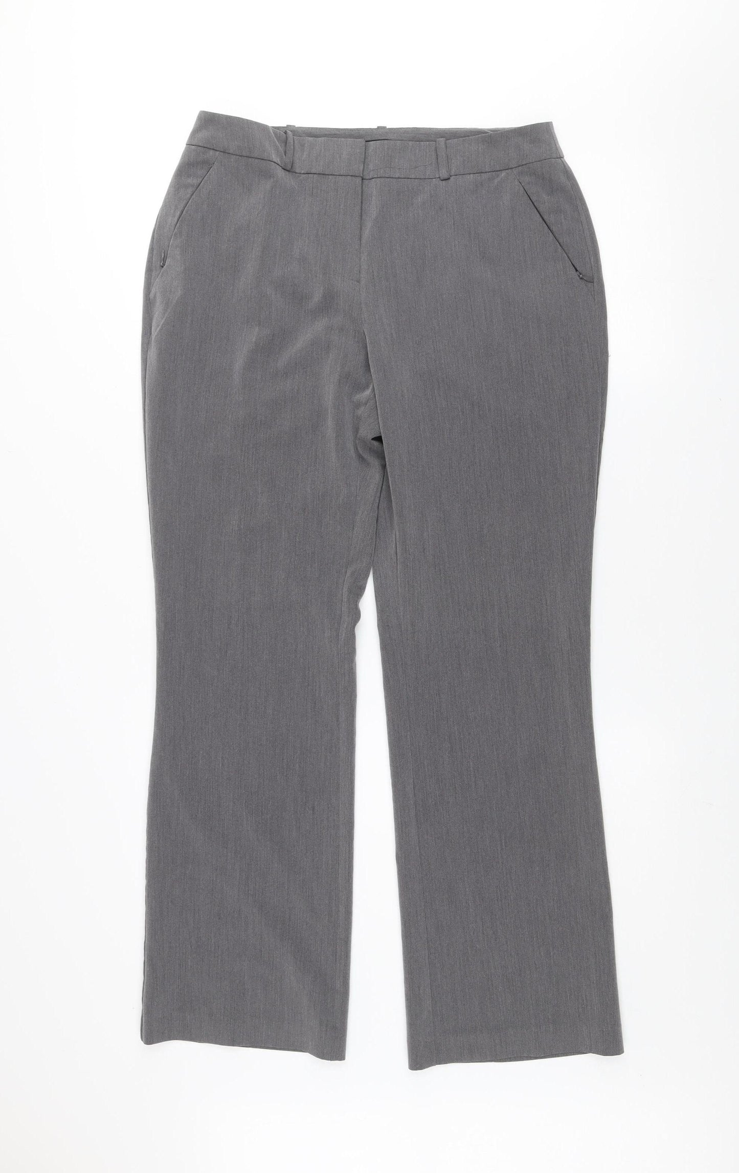 Dunnes Women Grey Size 12 Bootcut Dress Pants Trousers