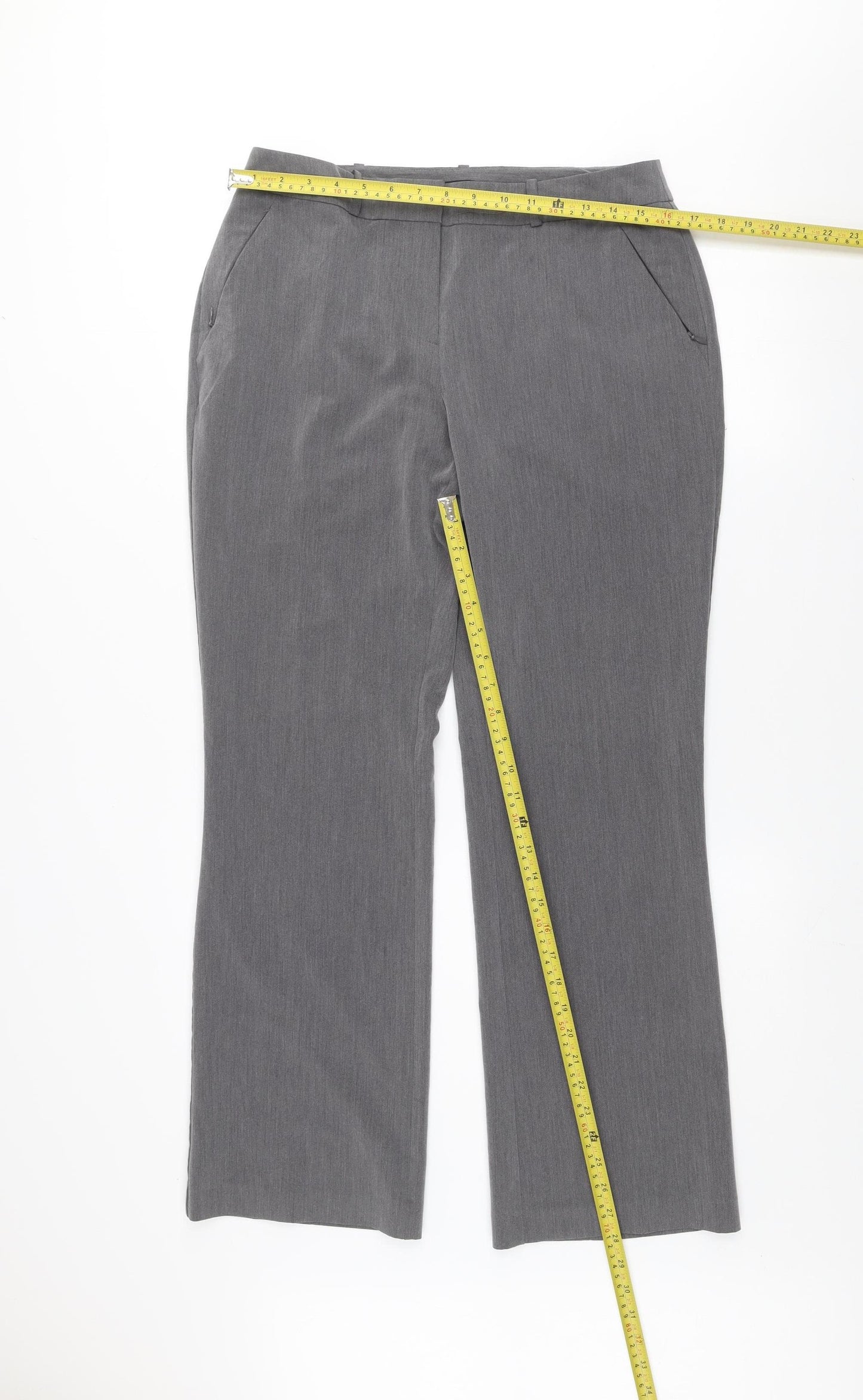 Dunnes Women Grey Size 12 Bootcut Dress Pants Trousers