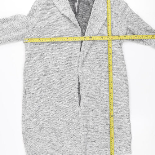 Next Women Grey Knit Coatigan Size 10 Casual Mid-Length Open Front