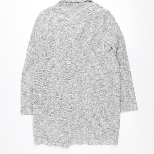 Next Women Grey Knit Coatigan Size 10 Casual Mid-Length Open Front