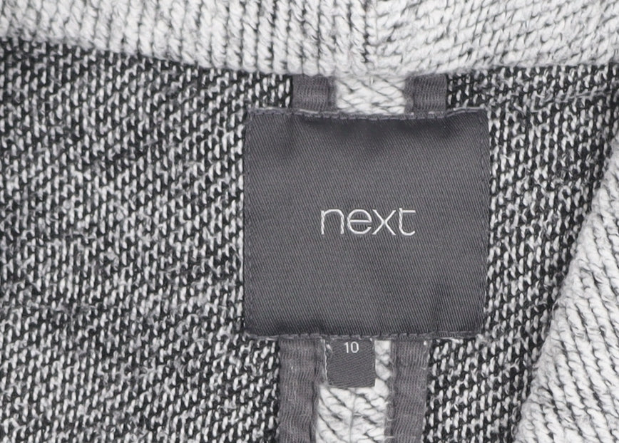 Next Women Grey Knit Coatigan Size 10 Casual Mid-Length Open Front