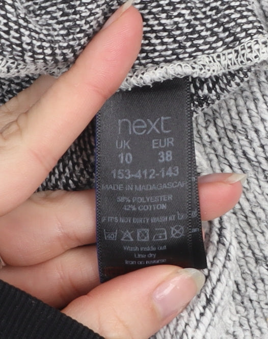 Next Women Grey Knit Coatigan Size 10 Casual Mid-Length Open Front