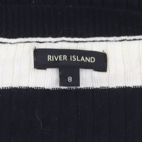 River Island Women’s Multicoloured Striped Knit Top Size 8