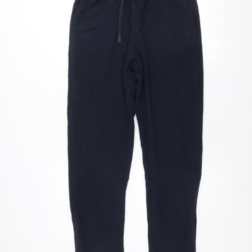 Marks and Spencer Women Black Size 10 Track Pants with Zip Ankle and Drawstring Waist