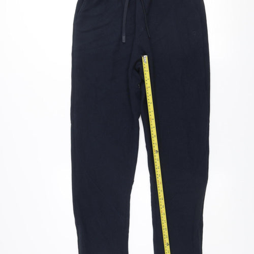 Marks and Spencer Women Black Size 10 Track Pants with Zip Ankle and Drawstring Waist