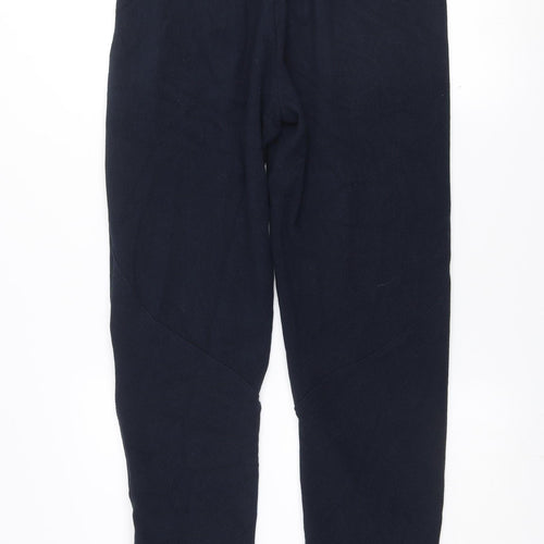 Marks and Spencer Women Black Size 10 Track Pants with Zip Ankle and Drawstring Waist