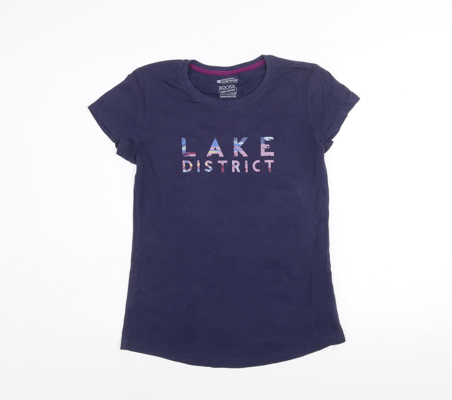 Mountain Warehouse Womens Blue Crew Neck Quick Dry T-Shirt UK 8