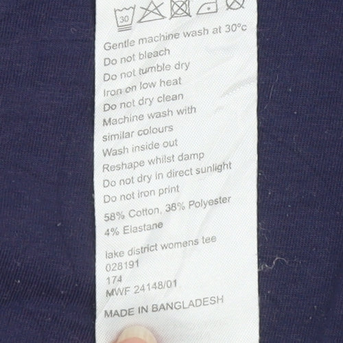 Mountain Warehouse Womens Blue Crew Neck Quick Dry T-Shirt UK 8
