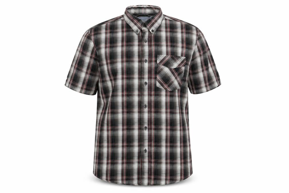 Front view of Avenue Men's Multicoloured Plaid Cotton Short Sleeve Button-Up Shirt M