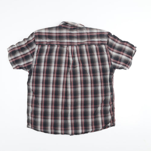 Avenue Men's Multicoloured Plaid Cotton Short Sleeve Button-Up Shirt M