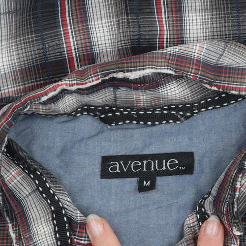 Avenue Men's Multicoloured Plaid Cotton Short Sleeve Button-Up Shirt M