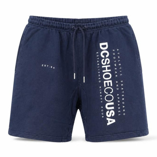DC Shoes Men Navy Blue Cotton Sweat Shorts Size S Athletic Fit