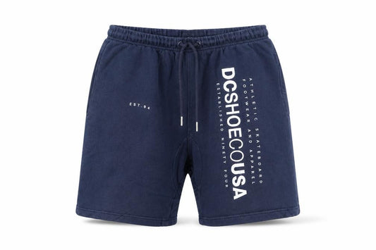 DC Shoes Men Navy Blue Cotton Sweat Shorts Size S Athletic Fit
