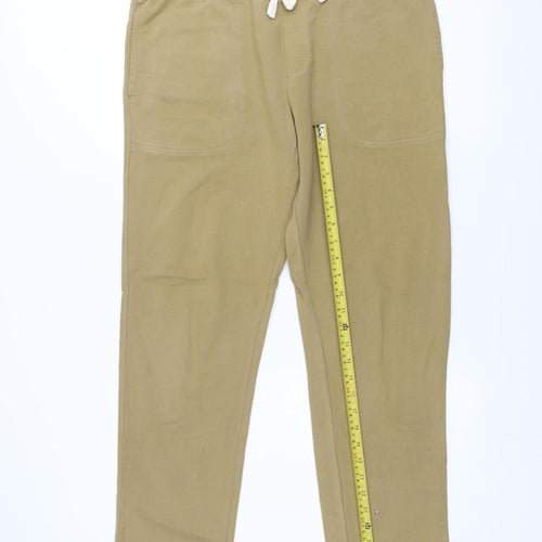 Marks and Spencer Men's Beige Jogger Trousers M Regular Fit Cotton