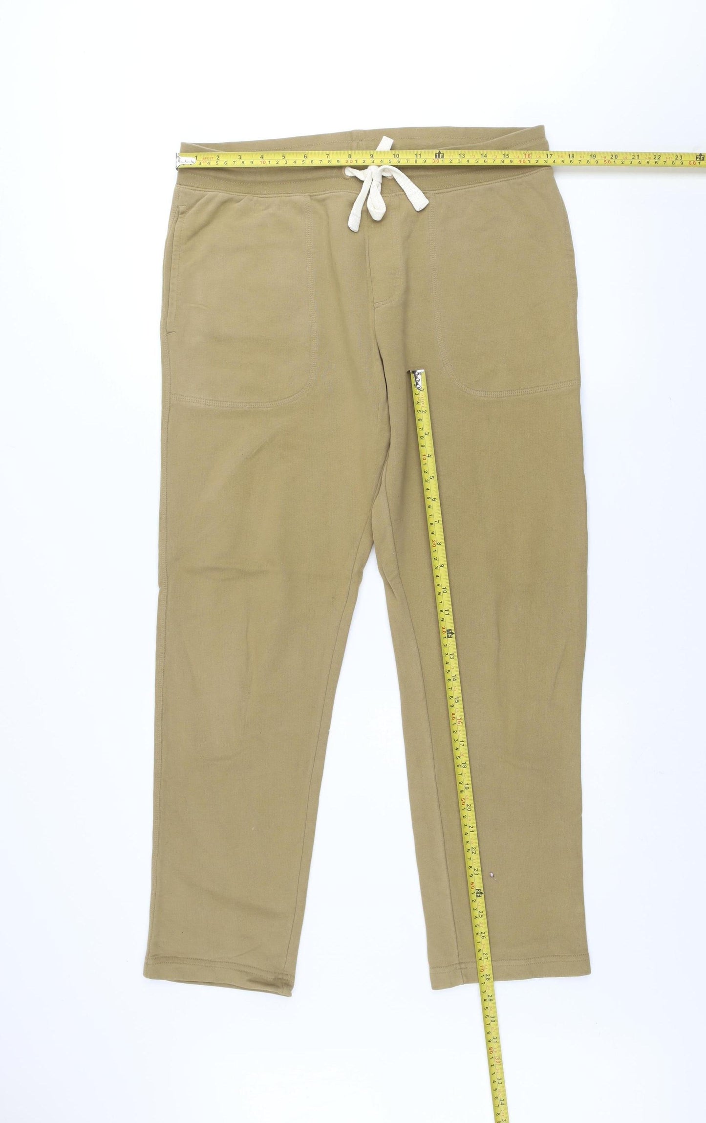 Marks and Spencer Men's Beige Jogger Trousers M Regular Fit Cotton