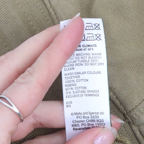 Marks and Spencer Men's Beige Jogger Trousers M Regular Fit Cotton