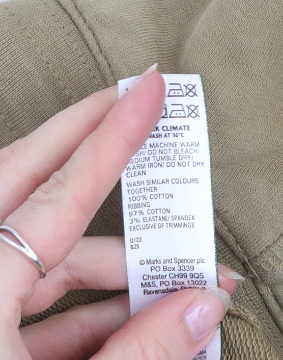 Marks and Spencer Men's Beige Jogger Trousers M Regular Fit Cotton