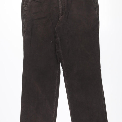 Oakman Men's Brown Chino Trousers 36R 100% Cotton Straight Leg