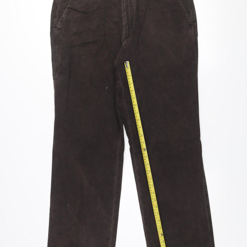 Oakman Men's Brown Chino Trousers 36R 100% Cotton Straight Leg