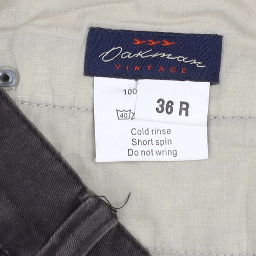 Oakman Men's Brown Chino Trousers 36R 100% Cotton Straight Leg